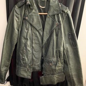 Green leather jacket